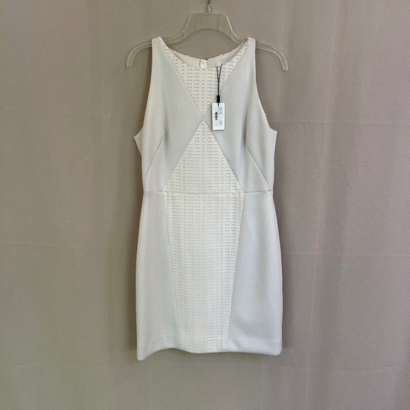 Milly Paneled Sheath Dress Off White Sz12 NWT - Picture 3 of 16